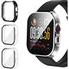 iVoler 3 Pezzi Cover con Vetro Temperato per Realme Watch 5, Copertura Completa Pellicola Protettiva Custodia Antiurto, Sottile Anti-Graffio Rigida Bumper Case, 2 Trasparente + 1 Nero