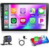 Motorsi 2+64G Autoradio 2 Din 9 Pollici Android con Navigazione GPS, Supporto CarPlay e Android Auto Wireless, Bluetooth, WiFi, Radio Auto FM/AM/RDS, Schermo Diviso e Assistente Vocale