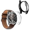 kwmobile Set 2x Custodia Smartwatch Compatibile con Huawei Watch GT 3 (46mm) Cover - Case Silicone Protezione Orologio Fitness trasparente/nero