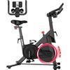 Superun Cyclette da Casa Magnetica a 32 Livelli, Cyclette per Casa Controllo APP, Cycletta Spinning Ultra Silenziosa, Spin Bike Sedili Comodi e Traspiranti, Aerobico Domestico, Supporto fino a 136KG