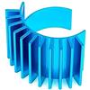 Tamiya 300053664 - Corpo di Raffreddamento Motore in Alluminio DF-02/TT-01 Colore: Blu
