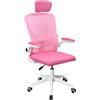 Mars Gaming MGC-ERGOPLUS, Sedia Ergonomica Professionale, Supporto Lombare Dinamico Adattabile, Rete Traspirante, Altezza Regolabile 115 e 125cm, Braccioli Pieghevoli, Poggiatesta Regolabile, Rosa