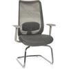 HJH Office cantilever ergonomica MILESTON V visitatore con supporto lombare e braccioli, a dondolo schienale in rete, grigio