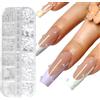 Granvoo Scatola da 12 Griglie Strass per Nail Art, Perline e Strass Trasparenti, Piccole Perle in Acciaio Inossidabile e Perle di Caviale Bianche Perfetto per Decorazioni delle Unghie
