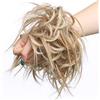 SEGO Chignon Capelli Finti Ricci Extensions Elastico Hair Bun Updo Fai da Te 45g (crocchia messy, Castano Caffe shatush Biondo Chiarissimo)