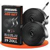 LOEVELOSI 2 tubi flessibili per bicicletta, 29 pollici, con valvola Sclaverand nera, 40 mm, valvola francese, valvola FV Presta, ETRTO 50/58-622, set da 2 tubi 29 × 2.125 - 2.3 City Bike eBike MTB