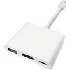 System-S USB Hub 3.1 tipo C maschio a femmina, 4K HDMI femmina 3.0 tipo A femmina 10 cm bianco