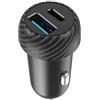 Celly, Caricatore Auto 45W con Porte USB-C e USB-A Power Delivery, Ricarica Rapida e Sicura per Smartphone e Tablet, Compatibile con Auto e Camion 12-24V