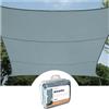 Perel Vela ombreggiante rettangolare 4 x 3 m per giardino e terrazza, poliestere traspirante e idrorepellente, protezione UV 90%, grigio chiaro