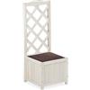 relaxdays Fioriera con Spalliera, Impermeabile, in Legno, per Balcone, Giardino, Rose, Portavasi 20 l, 90 cm, Bianco