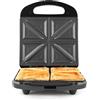 Progress Sandwich Toaster - Toastiera antiaderente, cuoce 4 sandwich tostati, griglia per 4 fette, controllo automatico della temperatura, facile da pulire, manico a contatto freddo, 1200W