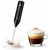 JATA JEES5504 - Schiumatore elettrico a mano ricaricabile USB-C, frusta per latte con 3 velocità, schiuma per caffè, cappuccino e latte, asta in acciaio inox, batteria al litio