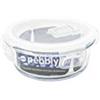 PEBBLY - Contenitore Rotondo in Vetro per Alimenti - 400 ml - Conserva, riscalda e trasporta i Tuoi Alimenti, 100% ermetico