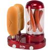 BEPER P101CUD502 Macchina per Hot Dog e Cuociuova 3in1, Cuocitore a Vapore per Wurstel e Uova, Scaldapane con 2 Aste in Acciaio Inox, 440W, Doppio Interruttore