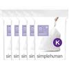 simplehuman Code H 200 Count, Dispenser Pack Custom Fit Liners, Drawstring Trash Bags, 30-35 Liter / 8-9 Gallon, White