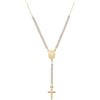 Amen Gioielli, Collana con Croce e Medaglia Miracolosa, Collana Donna Argento 925, Dorata con Zirconi Bianchi, Regalo Donna, Made In Italy