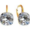 MŚ 1997 MENNICA ŚWIDNICKA Square Stupendi orecchini con comoda chiusura realizzati in argento sterlina 925 placcati con oro a 24 carati regalo per la Festa della Mamma, compleanni, onomastici o anniversari (Cristal)