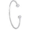 Diamond Treats Bracciale rigido in argento Sterling 925 per donna e ragazza, bracciale a cerchio in argento con filo attorcigliato e palline, bracciale a cerchio da donna con confezione regalo