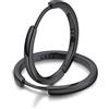 FaithHeart Orecchini Argento 925 18MM Orecchini Nero a Cercio Leggeri Cartilagine Ipoallergenico Piercing Orecchino Donna Argento Nero Oro