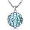 CUPENDA Fiore della vita/Farfalle/Libellule/Fenice/Colibri/Geco/Amo da pesca/Lupo/Ossa di cane/Sigillo Messianico Mesusa/Palme Argento Sterling 925 Turchese Ciondolo Collana Gioielli per Uomo Donna