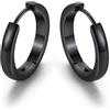 GoldChic Orecchini a Cerchio Donna, 16mm Nero Orecchini Cerchio Piccolo Donna Ipoallergenici e Abbinabili in Acciaio Inossidabile