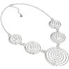 VLNET®| Vestopazzo Collana - Orecchini - Bracciale - anello | spirale, cerchi concentrici e curve | Placcato argento 925 | lavorazione artigianale | nickel tested (COLLANA 5 SPIRALI)