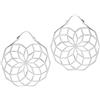 81stgeneration Orecchini a Cerchio Extra Large in Argento Sterling con Simbolo del Loto della Vita | Orecchini a Forma di Decagono in Argento 925 | Cerchi a Geometria Sacra