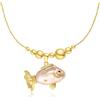 Hipearl - Collana con Ciondolo Pesce Perla Acqua Dolce - Oro 18 Carati 14-20 mm 45,7 cm + 6,3 cm - Regali Donna Ragazza
