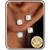 MILACOLATO Orecchini Donna Oro Ipoallergenico Set Orecchini Argento 925 Posto Minimalista Piercing Orecchio Cerchio Zircone Cubico Trago Helix Piercing Kit per Orecchie Sensibili Gioielli Donna-G-CZ