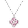 PHNIBIRD Collana Donna in Argento Sterling 925 con pietre di nascita trefle a 4 foglie ciondolo donna regalo per mamma moglie figlia