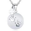CELESTIA Collana Chiama Angeli Gravidanza, Collana Richiamo Angeli Gravidanza con Ciondolo Impronta e Trifoglio, Placcato Argento Collane Donna Incinta, Regali per Donne Incinte, 76~114cm