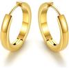 GoldChic Orecchini a Cerchio Donna, 16mm Oro Orecchini Cerchio Piccolo Donna Ipoallergenici e Abbinabili in Acciaio Inossidabile