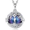 CELESTIA Chiama Angeli Gravidanza, Collana Gravidanza Albero della Vita Ciondolo Medaglione Placcato Argento con Catene Lunghe 114CM