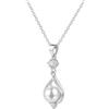 Vincent Paul COLLANA DONNA ARGENTO 925 RODIATO PENDENTE PERLA E ZIRCONE REGALO ELEGANTE