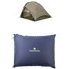 Ferrino Set Campeggio: Tenda Thar 2 + Ferrino, Cuscino Gonfiabile Goffrato Unisex Blu, 40x30x7 cm