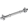Bodyline Asta cromata per manubrio con ghiera per dischi in ghisa - lunghezza 33cm - diametro 25 mm - palestra e fitness a casa