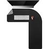 Chihein Tappetino da scrivania a forma di L, tappetino da scrivania angolare (95 cm + 125 cm) x 33 cm, tappetino per computer e ufficio, tappetino per scrivania per casa e ufficio, colore: nero/grigio