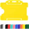 CKB LTD Giallo Porta badge in plastica rigida, per formati orizzontale, con lato aperto, Identità ID dimensioni inserto CR80, da 86 mm a 54 mm Pacco da 10 pezzi unità