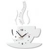 FLEXISTYLE Orologio da Parete da Cucina Tazza LA TAZZINA Bianca Silenzioso Moderno per Bar 3 d Decorativo