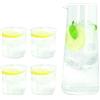 Tognana Lyra, Set 4 bicchieri 330 cc + Caraffa 1,5 L, vetro, trasparente