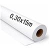 OFITURIA Papel Kraft Bianco - Rollo 0,30x15m - 1 Rotolo - Carta da pacchi e carta da regalo, carta da imballaggio per spedizioni e fai-da-te, resistente e facile da tagliare