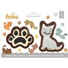 Decora 0255210 Set 2 CORTADORES EN PLASTICO GATO Y HUELLA Tagliapasta Gatto e Impronta, Assortito