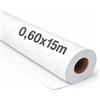 OFITURIA Papel Kraft Bianco - Rollo 0,60x15m - 6 Rotoli - Carta da pacchi e carta da regalo, carta da imballaggio per spedizioni e fai-da-te, resistente e facile da tagliare