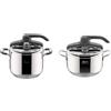 Lagostina Briosa LagoeasyUp Pentola a Pressione in Acciaio Inox 18/10 con Apertura Facile & Irradial Control Lagoeasy'UP Pentola a Pressione 5 L in Acciaio