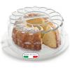 Snips - Porta Torta con Coperchio, con Vassoio da Portata Integrato e 2 Chiusure - Piatto Porta Torte e Dolci Decorato con Centrino, Campana e Manico Ergonomico, Altezza 11x28 Diametro, Made in Italy