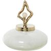 DRW Vaso decorativo da tavolo in vetro con coperchio in alluminio, bianco e oro, 18 x 19 x 19 cm