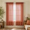 KOUFALL Tende rustiche per cabina soggiorno 160 cm lunghezza 2 pannelli, tende in stile bohémien western per camera da letto lunghe 160 cm, terracotta terracotta ruggine rame arancione