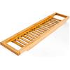 Relaxdays portabagno in bambù, con effetto reticolare, ponte da bagno per sapone o spugne, con supporti, naturale, A x L x P circa 4 x 64 x 15 cm
