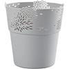 VERDENIA Aster 20521 - Vaso da fiori leggero, design decorativo per piante, per interni, in plastica, motivo traforato, in molti colori, 11,5 cm, colore: grigio