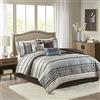 Madison Park Biancheria da Letto Alternativa per Tutte Le Stagioni con federe abbinate, Cuscino Decorativo, Poliestere, Blu Princeton, Cal King (264 x 233 cm)
